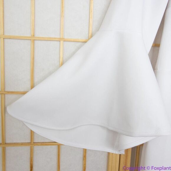 Eloquii White Midi Dress with Flared Sleeves - Picture 10 of 15